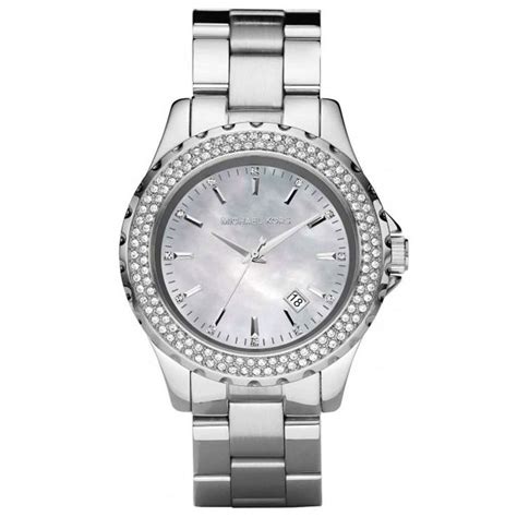 michael kors watch knurled|Michael Kors MOP Knurled Bezel Date Glitz Women's Watch.